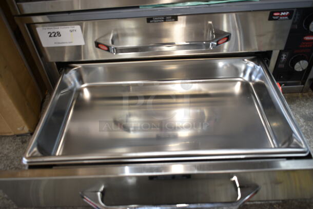 BRAND NEW SCRATCH AND DENT! Hatco HDW-1R2 Stainless Steel Freestanding Split Two Drawer Warmer. 120 Volts, 1 Phase. Tested and Working! - Image 4 of 8