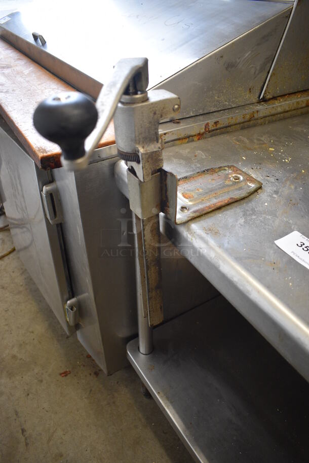 Stainless Steel Commercial Table w/ Mounted Commercial Can Opener, Under Shelf and Back Splash. 92.5x30.5x46 - Image 3 of 6