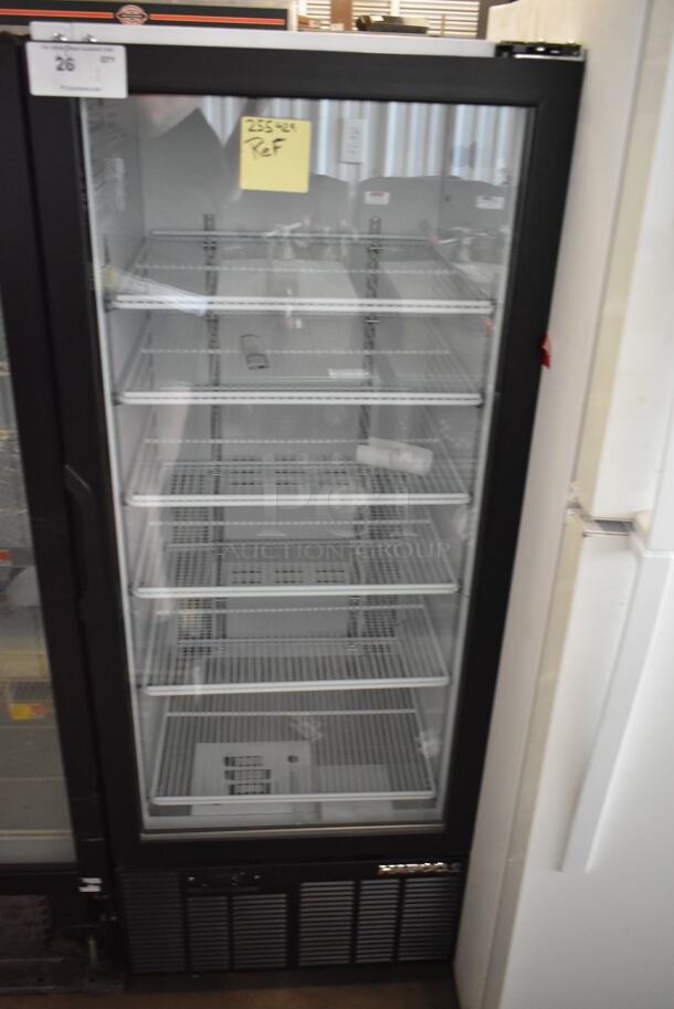 Habco SE12HC Metal Commercial Single Door Reach In Cooler Merchandiser w/ Poly Coated Racks. 115 Volts, 1 Phase. - Item #1111493