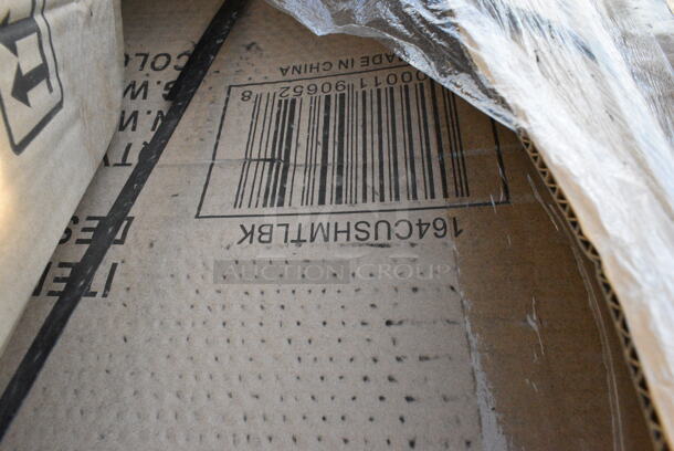 6 BRAND NEW Boxes Including 164CUSHMTLBK Lancaster Table & Seating 2 1/2" Black Vinyl Padded Seat for Metal Frame Seating, 164CCROSSFR Cross Back Chair, 349D3048VXBK Lancaster Table &amp; Seating 30" x 48" Rectangular Standard Height Wood Butcher Block Table with 4 Black Cross Back Chairs - Vintage, 349D2430VINX Lancaster Table &amp; Seating 24" x 30" Rectangular Standard Height Wood Butcher Block Table with Vintage Finish and Cast Iron Cross Base Plate. 6 Times Your Bid!  - Image 2 of 7