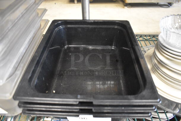 ALL ONE MONEY! Lot of 3 Black Poly 1/2 Size Drop In Bins! 1/2x4 - Image 3 of 3