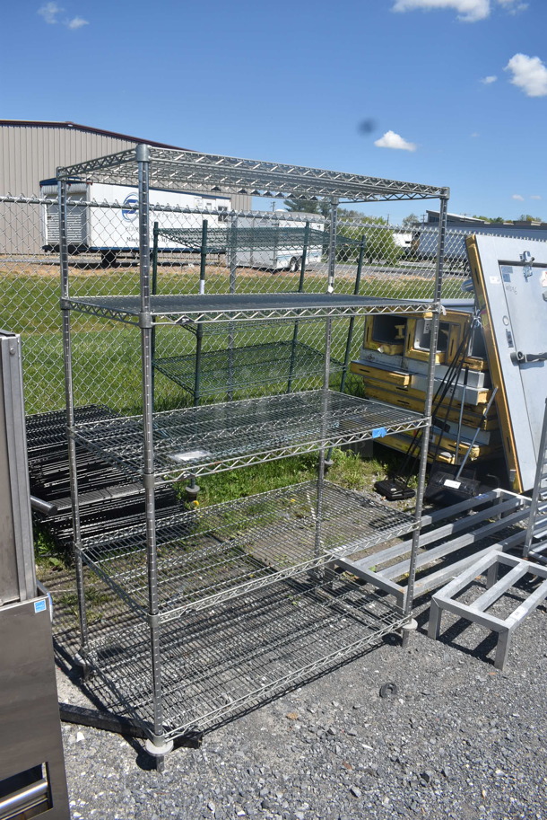 5 Tier Chrome Finish Metro Shelf BUYER MUST DISMANTLE. PCI CANNOT DISMANTLE FOR SHIPPING. PLEASE CONSIDER FREIGHT CHARGES. - Image 2 of 4