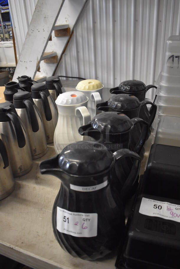 ALL ONE MONEY! Lot of 6 Poly Coffee Urns; 4 Black and 2 White. 9x7x10.5 - Image 3 of 8