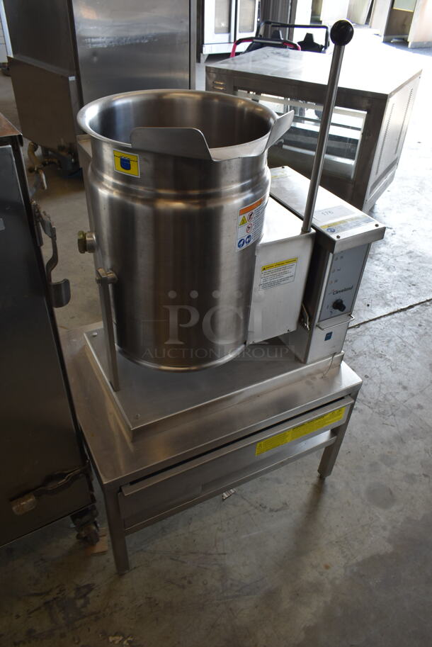 2014 Cleveland KGT-6-T Stainless Steel Commercial Natural Gas Powered Floor Style 6 Gallon Tilting Steam Kettle. 34,000 BTU.  - Image 2 of 9