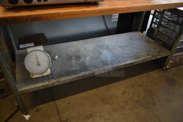 Butcher Block Table w/ Metal Under Shelf. - Image 3 of 4
