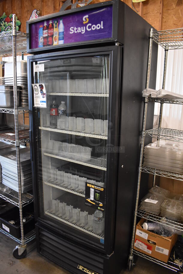 2014 True GDM-26-LD ENERGY STAR Metal Commercial Single Door Reach In Cooler Merchandiser w/ Poly Coated Racks. 115 Volts, 1 Phase. 30x30x79. Tested and Working! - Image 2 of 6