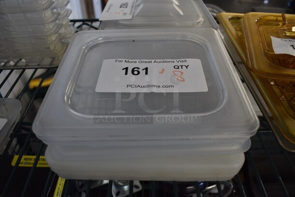 ALL ONE MONEY! Lot of 8 Clear Poly 1x6 Size Drop In Bin Lids.  - Image 1 of 2