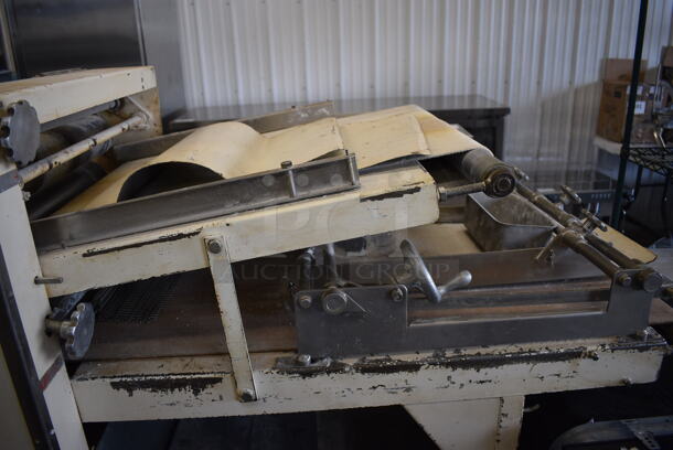 Moline Metal Commercial Floor Style Dough Sheeter on Commercial Casters. 250 Volts, 3 Phase. 56x30x55 - Image 5 of 9