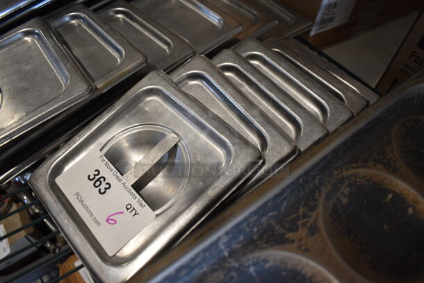 6 Stainless Steel 1/6 Size Drop In Bin Lids. 6 Times Your Bid! - Image 2 of 2