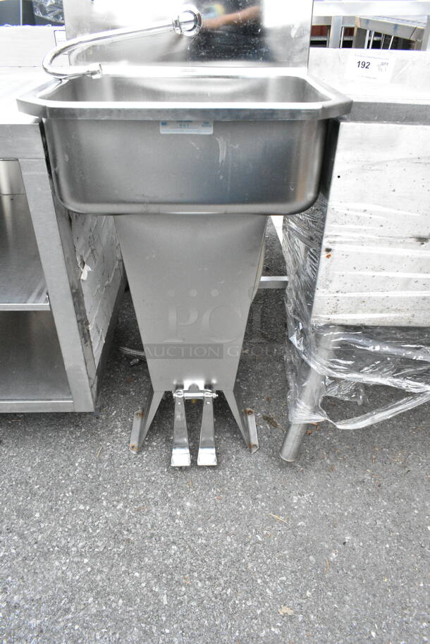 Stainless Steel Commercial Single Bay Sink w/ Foot Pedals.   - Image 3 of 3