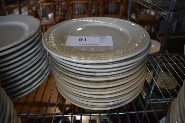11 White Ceramic Plates. 9.5x9.5x1. 11 Times Your Bid! - Image 1 of 3