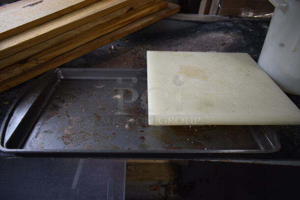 ALL ONE MONEY! Lot of Various Items Including Poly Bin, Wooden Boards and Cutting Board - Image 6 of 8
