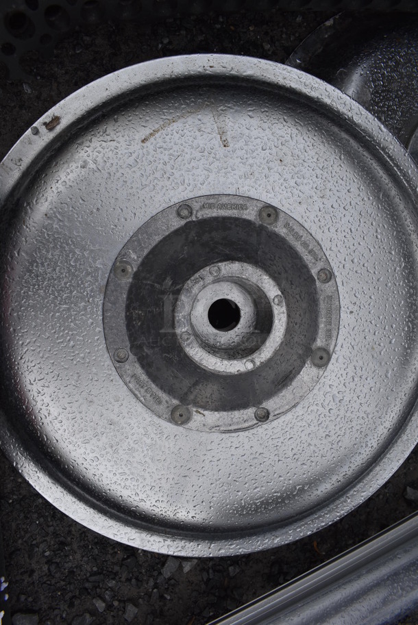 ALL ONE MONEY! Lot of 2 Metal Table Bases, Metal Panel and Poly Screen - Image 4 of 4