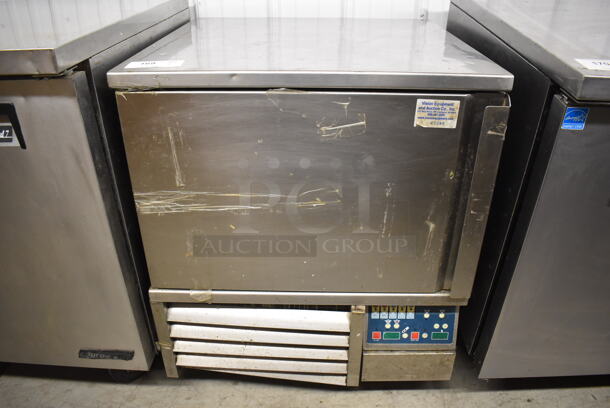 Stainless Steel Commercial Floor Style Single Door Undercounter Blast Chiller w/ Probe. 208-240 Volts, 1 Phase. 28x27.5x34
