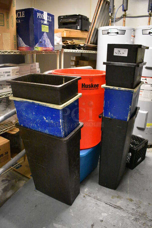 ALL ONE MONEY! Lot of 7 Slim Jim Trash Cans, 1 Trash Can, Bin. Includes 11x20x30. (kitchen) - Image 1 of 4