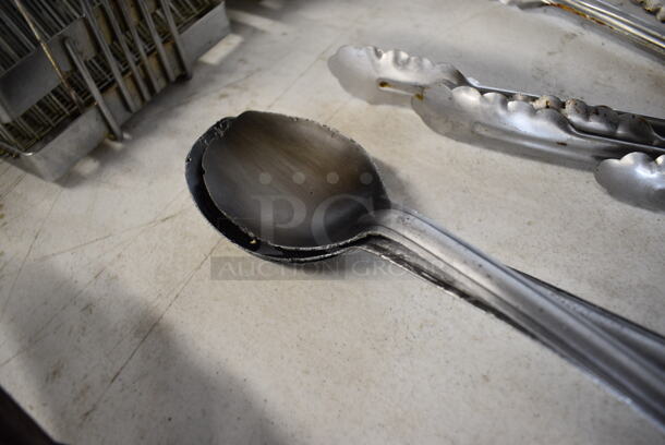 4 Various Metal Serving Spoons. 13", 15". 4 Times Your Bid! - Image 2 of 3