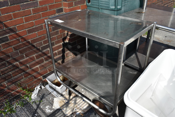 Stainless Steel 2 Tier Cart on Commercial Casters. 36x23x37