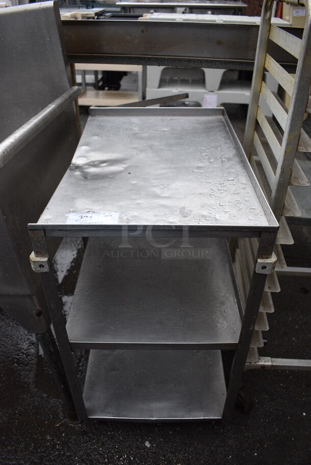 Stainless Steel 3 Tier Cart on Commercial Casters. 18x30x33