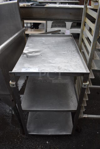 Stainless Steel 3 Tier Cart on Commercial Casters. 18x30x33