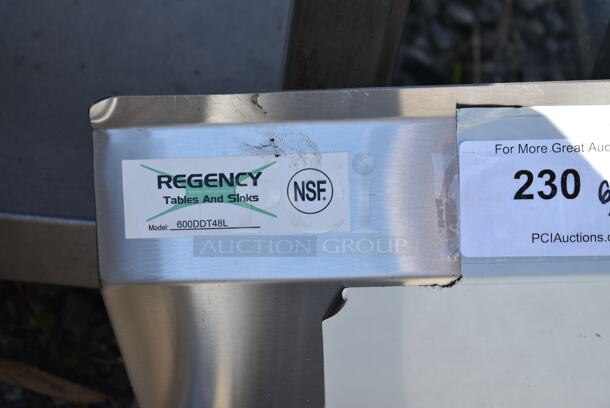 BRAND NEW SCRATCH AND DENT! Regency 600DDT48L 16 Gauge 4' Soiled / Dirty Dish Table - Left Drainboard - Image 6 of 6