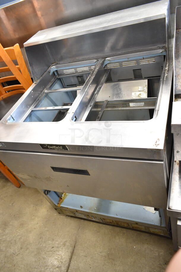 Delfield Stainless Steel Commercial Prep Table. Missing Bottom Drawer and Lid. - Item #1114616