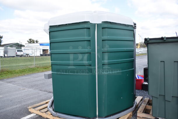 BRAND NEW SCRATCH AND DENT! PolyJohn SA1-1003 We'll Care III Evergreen Wheelchair Accessible Portable Restroom. 96x84x92 - Image 6 of 8