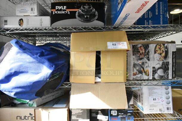 3 Various Items Including GreenPan Pan Set, Pyle PPHP288B Portable PA Speaker & Microphone System, SereneLife SLSUPB10 Paddle Board. 3 Times Your Bid!  - Image 1 of 8