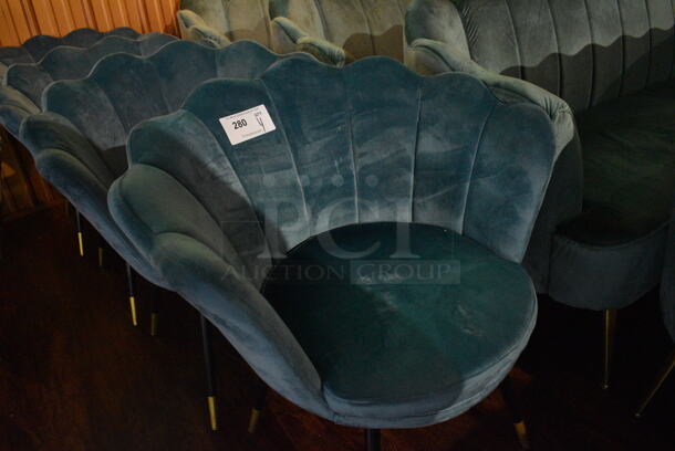 4 Blue Chairs on Metal Legs. 27x24x30. 4 Times Your Bid! (lounge) - Image 3 of 4
