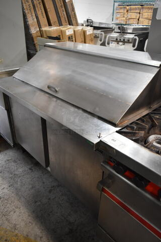 Beverage Air SP48-18M Stainless Steel Commercial Sandwich Salad Prep Table Bain Marie Mega Top on Commercial Casters. 115 Volts, 1 Phase. Tested and Powers On But Does Not Get Cold