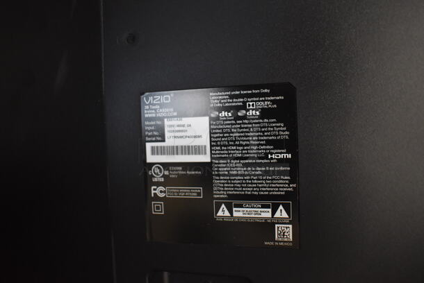 Vizio E601i-A3E 60" Television. 120 Volts, 1 Phase. Does Not Have Power Cord. Buyer Must Pick Up - We Will Not Ship This Item. Tested and Working! - Image 4 of 7