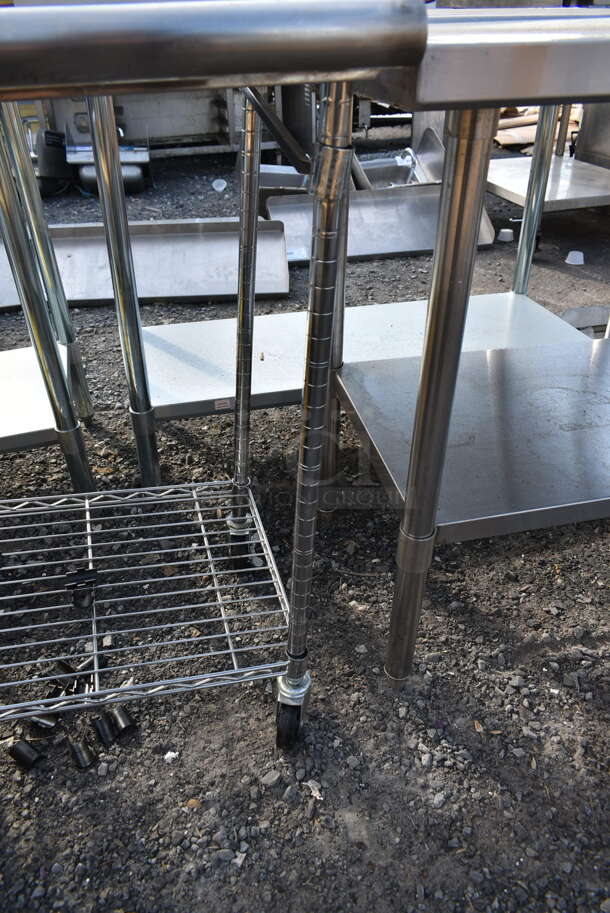 Stainless Steel Table w/ Wire Under Shelf on Casters. - Image 4 of 4