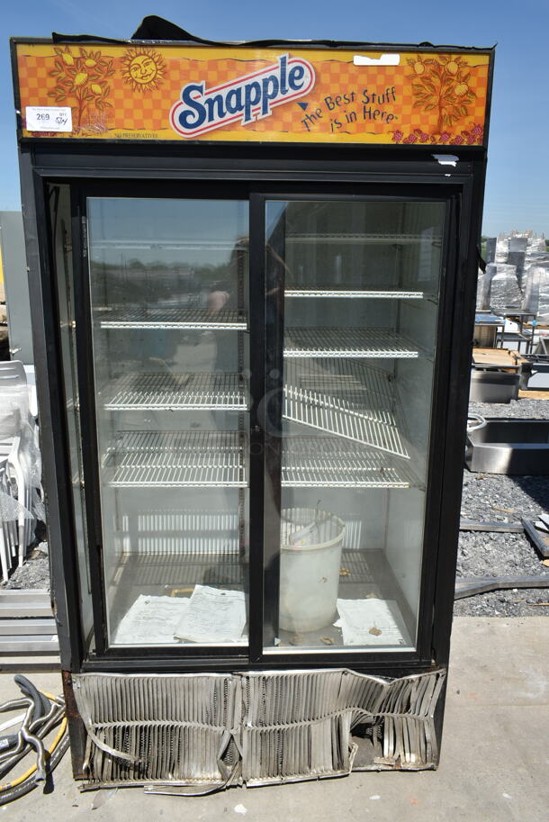 Beverage Air MT38 Metal Commercial 2 Door Reach In Cooler Merchandiser w/ Poly Coated Racks. 115 Volts, 1 Phase. Tested and Does Not Power On