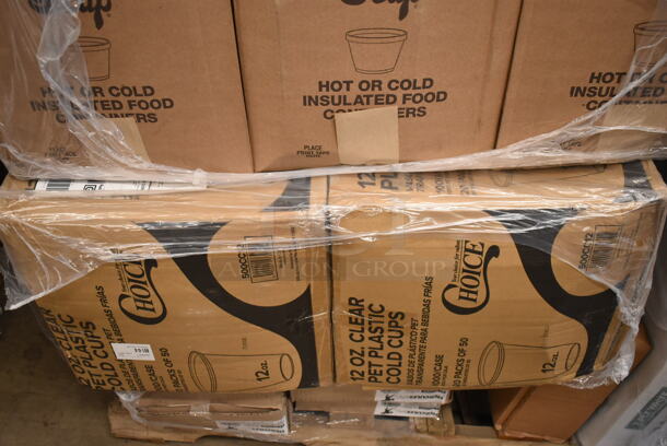 PALLET LOT of 27 BRAND NEW Boxes Including 3 Box 6SJ12 Dart 6SJ12 6 oz. White Customizable Foam Food Container - 1000/Case, 2 Box 500CC12 Choice Clear PET Customizable Plastic Cold Cup - 12 oz. - 1000/Case, 2 Box Choice #3 Paper Food Containers, 127P100C Choice 1 oz. Clear Plastic Souffle Cup / Portion Cup - 2500/Case, 500LDOMEW Choice 9 oz., 12 oz., 16 oz., 20 oz., 24 oz. Clear PET Dome Lid with 2" Hole - 1000/Case, CTR32BD Dart SafeSeal 32 oz. Plastic Tamper-Resistant, Tamper-Evident Bowl with Dome Lid - 150/Case. 27 Times Your Bid!  - Image 6 of 11