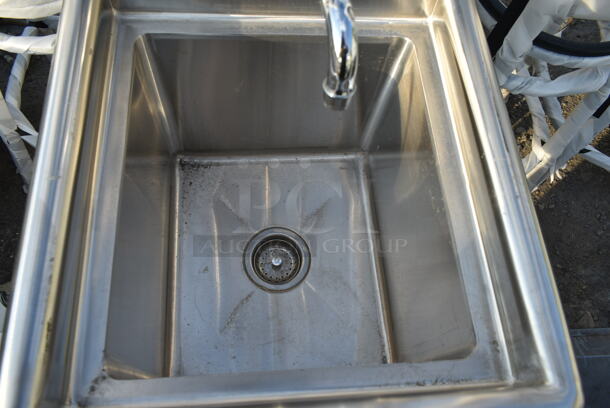 KCS KCSD316-1416-1 Stainless Steel Commercial Single Bay Sink w/ Faucet and Handles.  - Image 3 of 6