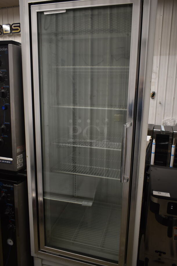 Hussmann HGL-1-BS Stainless Steel Commercial Single Door Reach In Freezer Merchandiser w/ Poly Coated Racks. 115 Volts, 1 Phase. Cannot Test - Unit Trips Breaker - Image 2 of 5