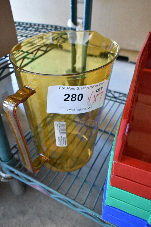 BRAND NEW SCRATCH AND DENT! Items Including 6 Poly Bins and 1 Cambro 400MCH150 4 Qt. High Heat Amber Plastic Measuring Cup - Image 4 of 5