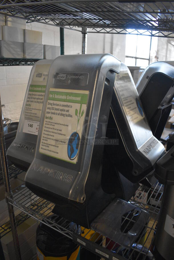 5 Tork Xpressnap Clear and Black Poly Countertop Napkin Dispensers. 8x12x23. 5 Times Your Bid! - Image 2 of 3