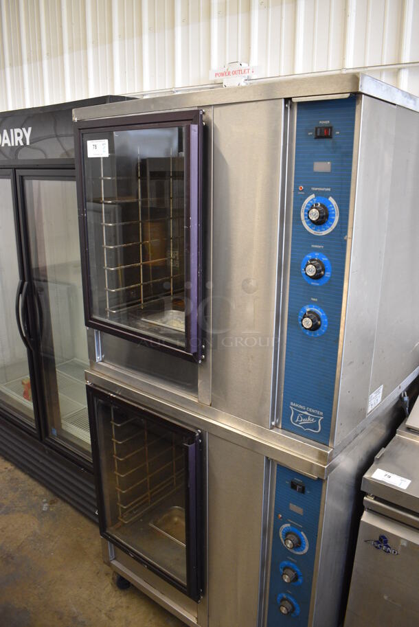 2 Duke PFB-2 Stainless Steel Commercial Electric Powered Proofer w/ View Through Doors and Thermostatic Controls on Commercial Casters. 120 Volts, 1 Phase. 38x38x76. 2 Times Your Bid! - Image 2 of 9
