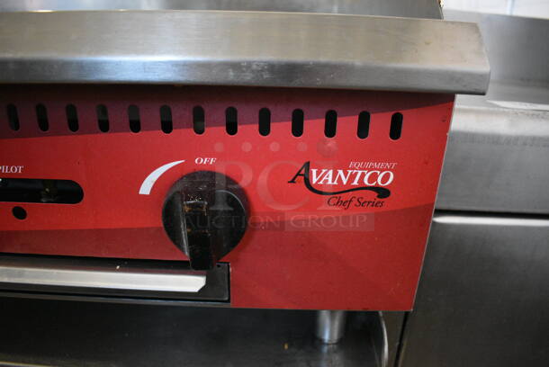 2021 Avantco CAG36MG Stainless Steel Commercial Countertop Natural Gas Powered Flat Top Griddle w/ Stainless Steel Commercial Equipment Stand on Commercial Casters. 36x30x18, 36x30x26 - Image 5 of 9