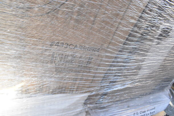 23 BRAND NEW Boxes Including 500MFT Lavex White M-Fold (Multifold) Towel - 4000/Case, 127PL400 Choice PET Plastic Lid for 3.25 to 5.5 oz. Souffle Cup / Portion Cup - 2500/Case, 760FF16 Choice 16 oz. French Fry Cup - 1000/Case, 128HD8COMBO Choice Heavy Duty 8 oz. Microwavable Translucent Plastic Deli Container and Lid Combo Pack - 240/Case, 130BKKNIFEH Choice Black Heavy Weight Plastic Knife - 1000/Case, 433CARRIER4 Choice Pulp Fiber 4 Cup Carrier - 300/Case, 128HD8COMBO Choice Heavy Duty 8 oz. Microwavable Translucent Plastic Deli Container and Lid Combo Pack - 240/Case, 2451282WBPBL Baker's Lane 12" x 8" x 2 1/4" Pink Auto-Popup Window Donut / Bakery Box - 200/Bundle, 5002TPJ Morcon Morsoft 2-Ply 625' Jumbo Toilet Paper Roll with 8 1/2" Diameter - 12/Case, 130IC8PCLW1M Choice 8 lb. Clear Wicketed Ice Bag with Ice Print - 1000/Case. 23 Times Your Bid!  - Image 12 of 12