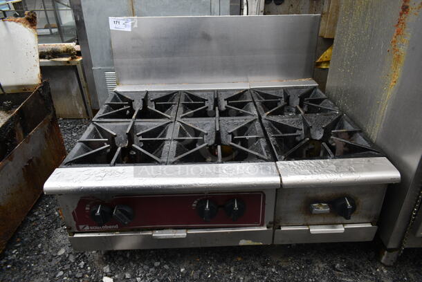 Southbend Stainless Steel Commercial Countertop Natural Gas Powered 6 Burner Range. - Image 1 of 7