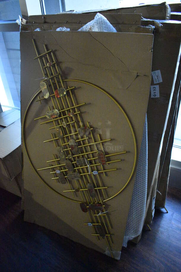 6 Boxes of BRAND NEW Metal Decorative Pieces. 53x1x29. 6 Times Your Bid! (lounge) - Image 2 of 6