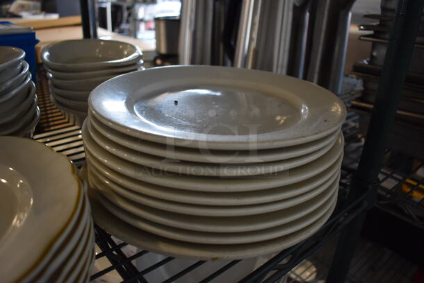 ALL ONE MONEY! Lot of 15 Various White Ceramic Plates. Includes 9.5x9.5x1, 10x10x1 - Image 3 of 3