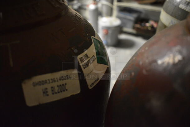 4 Metal Helium Tanks. 8x8x57. Buyer Must Pick Up - We Will Not Ship This Item. 4 Times Your Bid! (kitchen) - Image 3 of 6