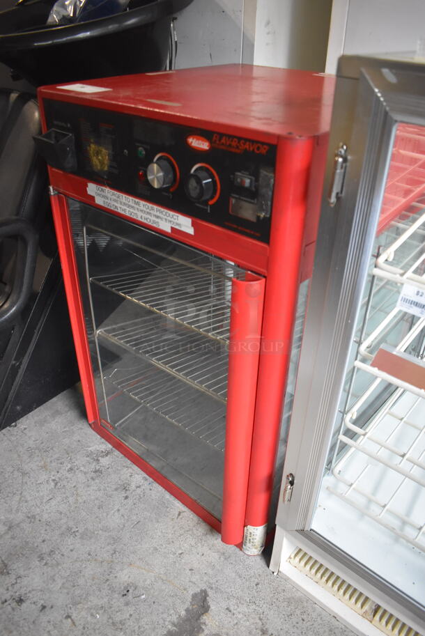 Hatco FSD00326 Flav-R-Savor Floor Style Humidified Hot Food Holding & Display Cabinet With 3 Tier Wire Racks In Red. 120V/1 Phase Tested And Working - Image 3 of 6