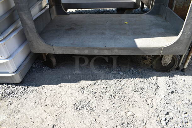 Gray Poly 2 Tier Cart on Commercial Casters.  - Image 2 of 5