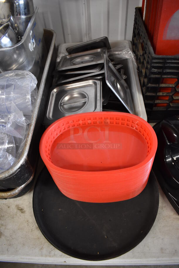 ALL ONE MONEY! Lot of Various Items Including Sign Letters, Stainless Steel Drop In Bin Lids and Poly Tumblers - Image 3 of 7