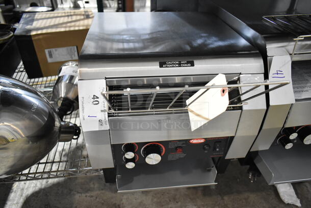 BRAND NEW SCRATCH AND DENT! Hatco TQ-400 Stainless Steel Commercial Countertop Toast Qwik Conveyor Toaster - 2" Opening. 120 Volts, 1 Phase. Tested and Working! - Image 2 of 5