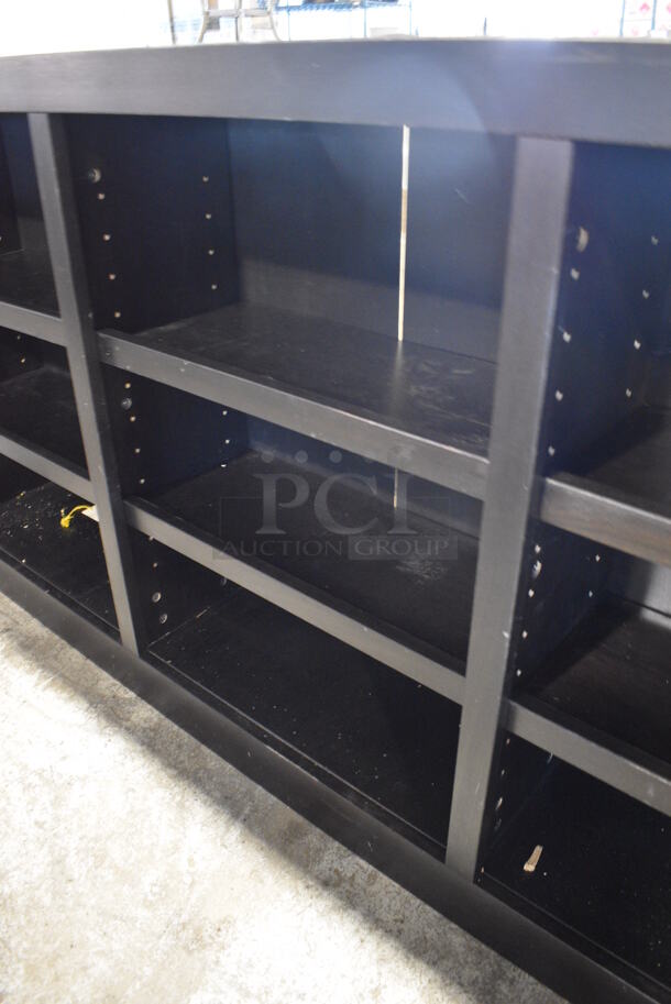 Black Wood Pattern Book Shelf. 72x11x36 - Image 3 of 5