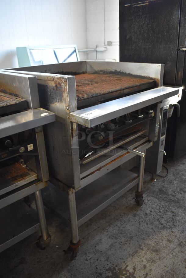 Stainless Steel Commercial Natural Gas Powered Charbroiler Grill on Equipment Stand w/ Commercial Casters. 30x32x42 - Image 2 of 6